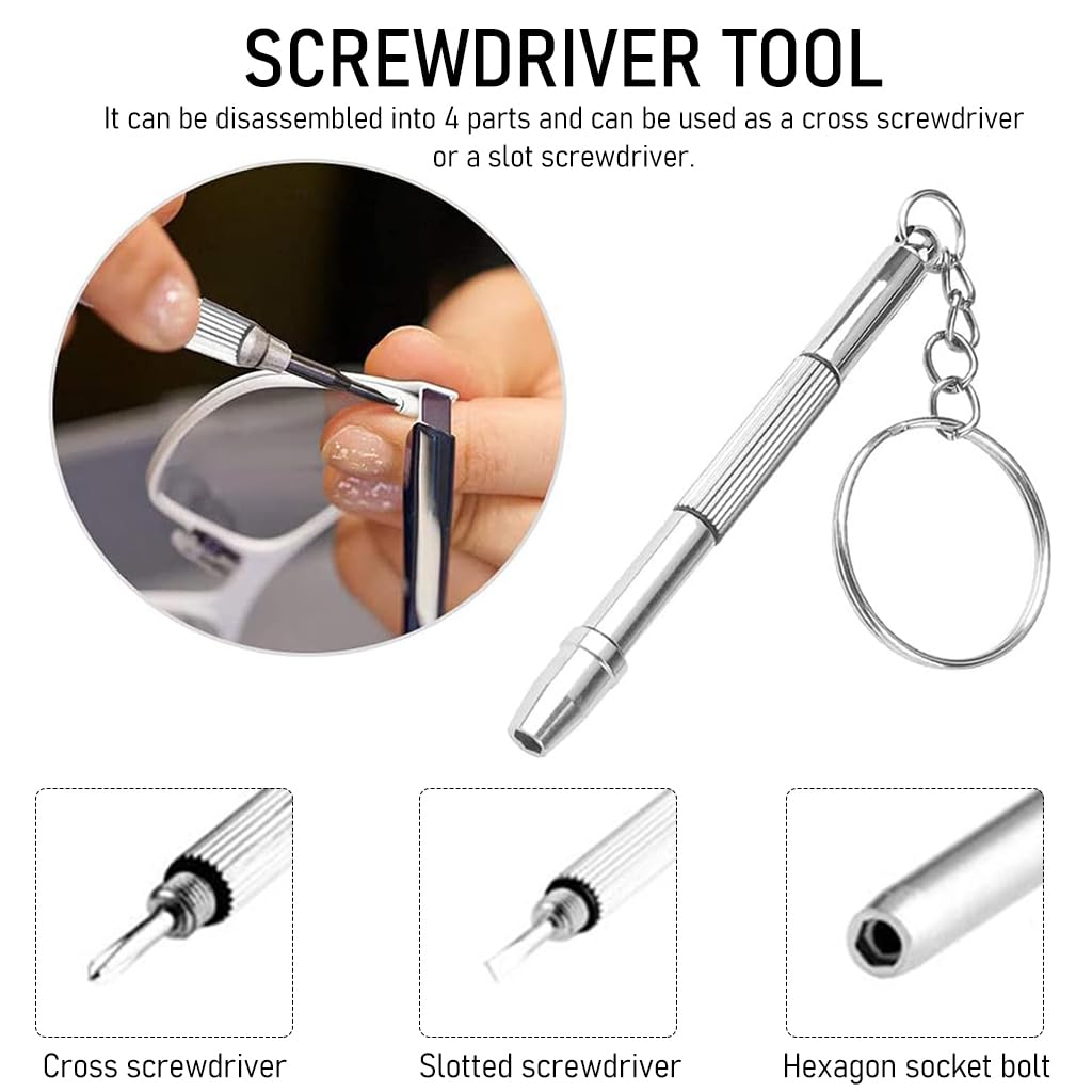 HASTHIP 528pcs Spectacles Glasses Repair Tool Kit Eyeglass Repair Kit with 500 Pcs Spectacles Repair Screws, 20pcs Silicone Nose Pads, Mini Screwdriver, Screws Nuts, Tweezer, Glasses Cloth HASTHIP 528pcs Spectacles Glasses Repair Tool Kit Eyeglass Repair Kit with 500 Pcs Spectacles Repair Screws, 20pcs Silicone Nose Pads, Mini Screwdriver, Screws Nuts, Tweezer, Glasses Cloth